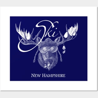 Moose Happy - Ski New Hampshire Posters and Art